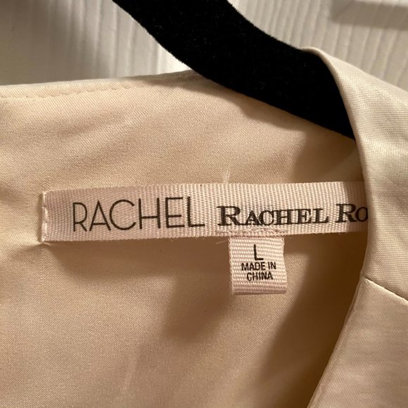 Rachel Rachel Roy Champagne Sheath Dress with Asymmetrical Fringe - Picture 2 of 4